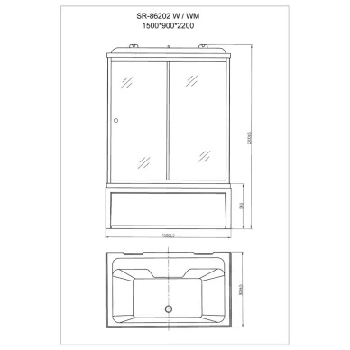 Душевая кабина Orans Basic + (SR-86202W) (150х90) 10