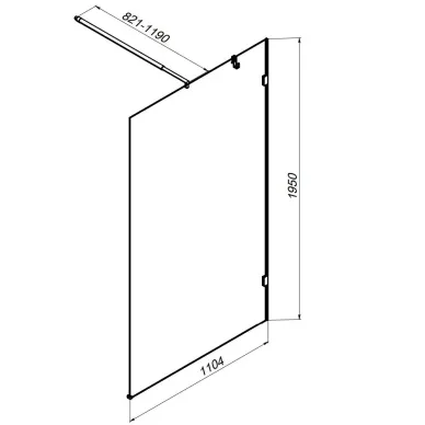 Душевая перегородка Am.Pm X-Joy (W94WI-110-F1-MTE) (110 см) профиль хром матовый/прозрачное стекло 7