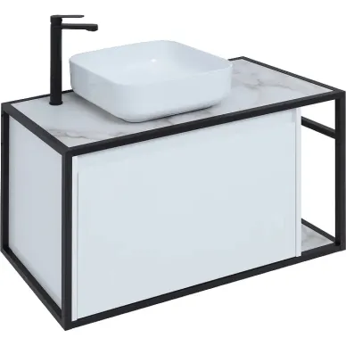 Тумба для ванной Aquanet Nova Lite Loft 261652 левая, 90 см, белый глянец 5