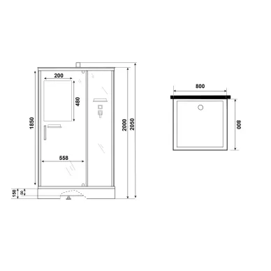 Душевая кабина Niagara Standart ST80/15Q/BK 80х80х205 см без крыши 7