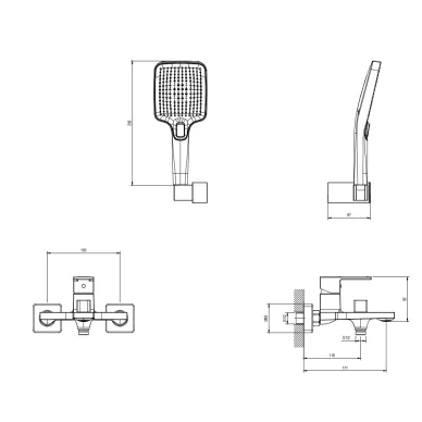 Смеситель для ванны DQ Dortmund DA1713206 графит 6