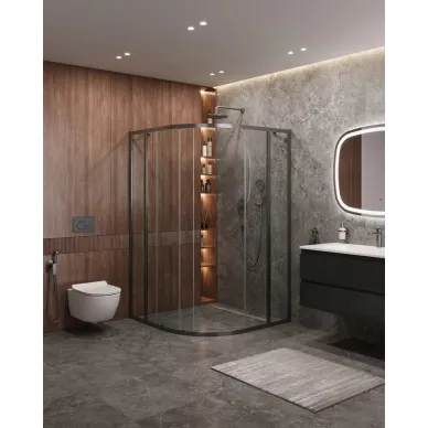 Душевой уголок Cezares Molveno MOLVENO-R-11-90+30-C-GM-IV 120x120 профиль оружейная сталь/стекло прозрачное 1