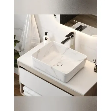 Раковина накладная Teymi Helmi T50281 48x37, мрамор белый 6