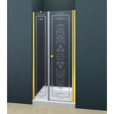 Душевая дверь Cezares Royal Palace B11 (120 см) (30+90) прозрачное стекло с матовым узором (золото) 0