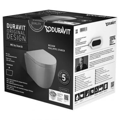 Чаша подвесного унитаза Duravit Me by Starck Rimless (45300900A1) с крышкой микролифт 7