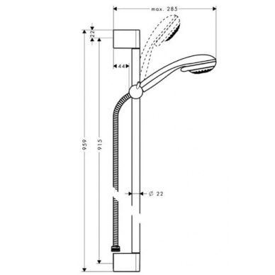 Душевой гарнитур Hansgrohe Crometta 85 2jet/Vario/Unica'C (27762000) (90 см) 1