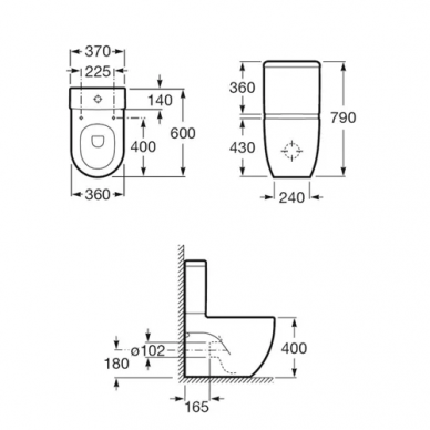 Чаша для напольного унитаза Roca Meridian-N (342248000) 1
