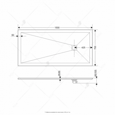 Поддон для душа RGW STone Tray ST-0157W (16152715-01) (70-150) (прямоугольный) 1
