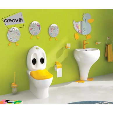 Крышка-сиденье детское Creavit Ducky (KC1003.01.1200E) микролифт, оранжевый 5