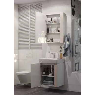 Тумба под раковину Aquaton Кантри (1A257601AHB20) 55 см, белый глянцевый/дуб верона 6