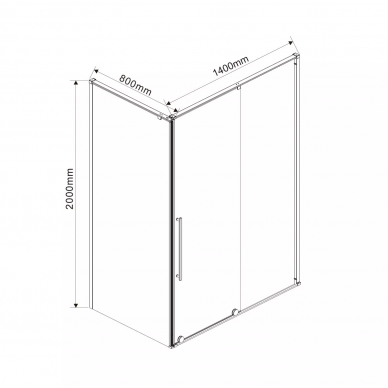 Душевой уголок Vincea Arno (VSR-1A8014CL) 140x80х200 см, профиль хром/стекло прозрачное 8