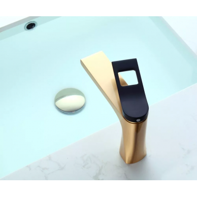 Смеситель для раковины Bronze de Luxe Element (EL02GB) золото / черный 5