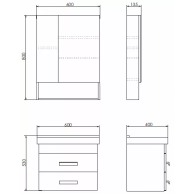 Тумба для ванной Comforty Никосия 60П (60x53x40 см), дуб темный 5