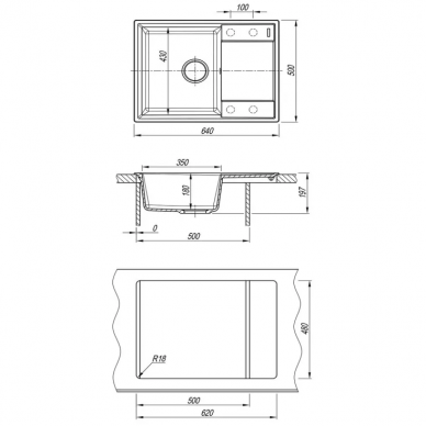 Мойка кухонная Lemark Imandra 640 (9910021) серый 1