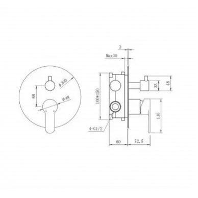 Душевая система Berges Nardis 2R (071003) хром 7