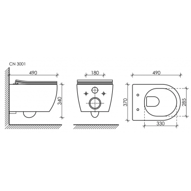 Инсталяция Ceramicanova Envision (CN3001_1002M_1000) с унитазом PLAY Rimless, кнопка хром 6