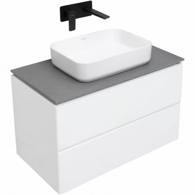 Тумба для ванной Allen Brau Infinity 85 (1.21001.WM) c подсветкой. белая матовая 6