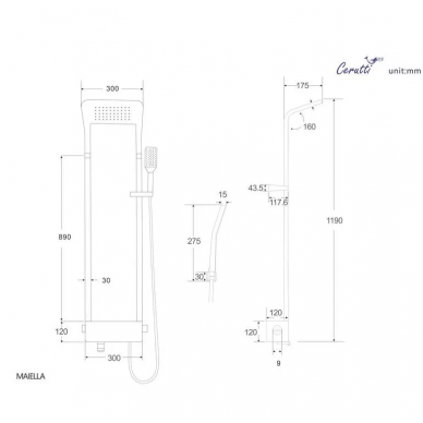 Душевая панель Cerutti SPA Maiella W (CT8984) без гидромассажа, белая глянцевая 7