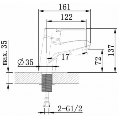 Смеситель для раковины Agger Right (A2902100), хром 5
