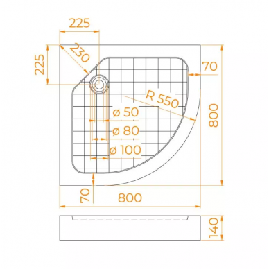 Поддон для душа RGW SMC/R-8080W (57350488-01) (80х80) 5