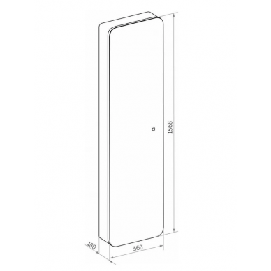 Зеркальный шкаф Art&Max Lecce (AM-Lec-360-1560-1D-DS-F-Nero) (36.8x156.8 см) с LED подсветкой, nero matt 7