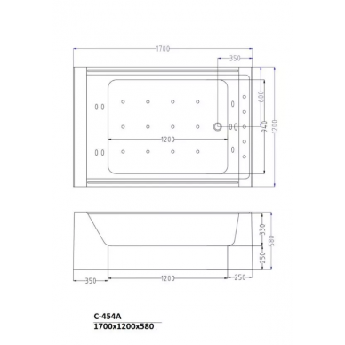 Акриловая ванна Cerutti SPA (C-454A) (170х120) с гидромассажем 9