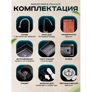 Мойка кухонная ПСМ-Профсан серия-994 (PSM-9942ST) графит 5