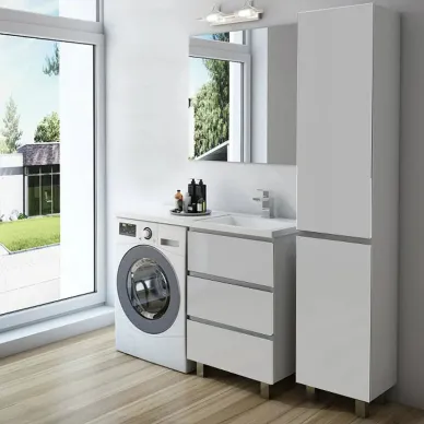 Тумба с раковиной Эстет Dallas Luxe 130 R (ФР-00002271) (правая) 3 ящика, белая 6