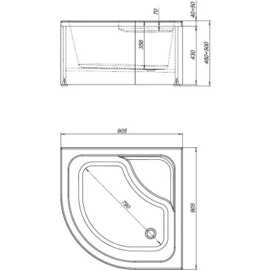 Душевой поддон Aquanet Optimal 90x90 6