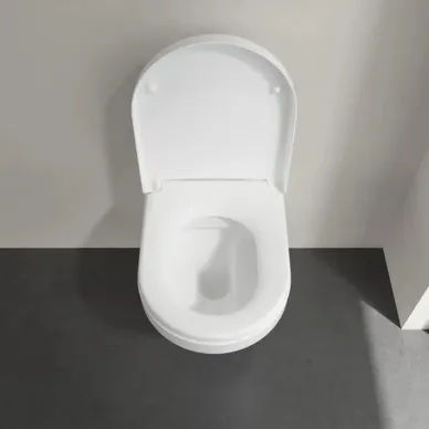 Villeroy&Boch Architectura Унитаз подвесной 37x53см, безободковый, сиденье микролифт, CeramicPlus, цвет: альпийский белый  4694HRR1 5