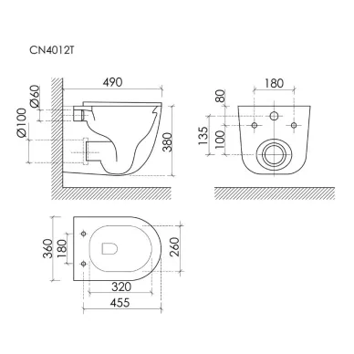 Унитаз подвесной Ceramicanova Voga CN4012T торнадо 3.0, с сиденьем микролифт 7