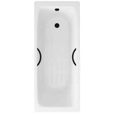 Ванна чугунная Delice Biove DLR220509RB-AS 170х75 см, с антискользящим покрытием, с ручками черными матовыми 1