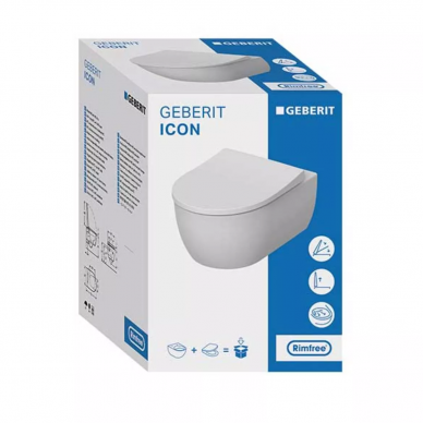 Инсталляция Geberit Duofix (111.362.00.5) в комплекте с унитазом Icon Rimfree (500.784.01.1) микролифт Slim 3