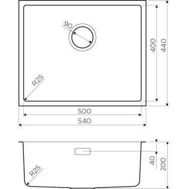 Мойка кухонная Omoikiri Tadzava 54-U-IN (4993512) нержавеющая сталь 2