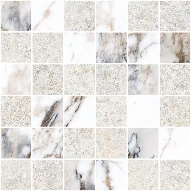 K9498838R001VTE0 Marble-Stone Мозаика Белый Матовый-Лаппато Ректификат 30x30 0