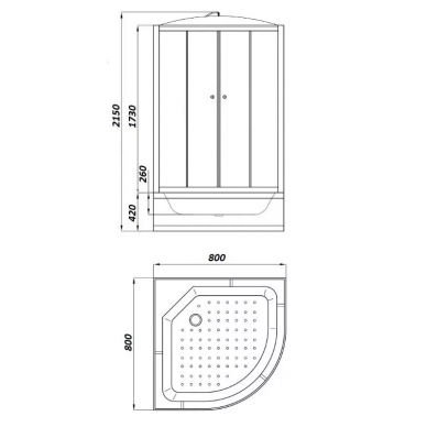 Душевая кабина Parly Effect (EF821) (80х80) 5