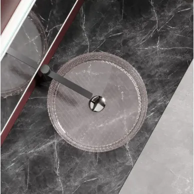 Раковина накладная Ceramicanova Cristal (CN6061) (36 см) стеклянная розовая 10