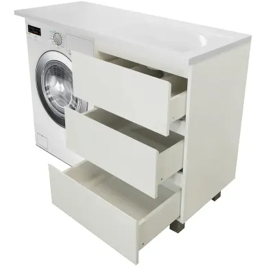 Тумба с раковиной Эстет Dallas Luxe 140 R (ФР-00002912) (правая) 3 ящика, белая 5