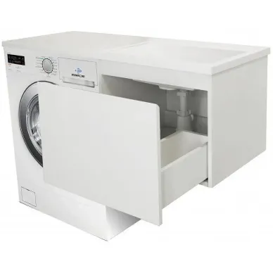 Тумба с раковиной Эстет Dallas Luxe 140 L (ФР-00002928) (левая) подвесная, 1 ящик, белая 5