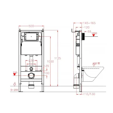 Инсталляция Azario (AZ-501A+AZ-0062) +унитаз Moneo безободковый c сиденьем микролифт 5
