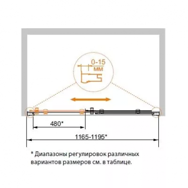 Душевая дверь Cezares Pratico BF-1 (100 см) прозрачное стекло 1
