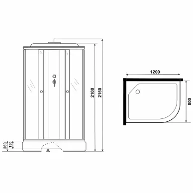 Душевая кабина Niagara Eco 120х80х215 см, левосторонняя, без гидромассажа 6