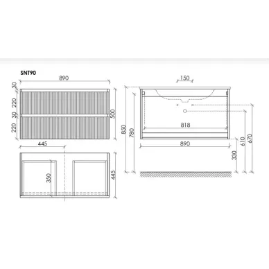Тумба для ванной Sancos Snob T SNT90W 89 см, Bianco 5