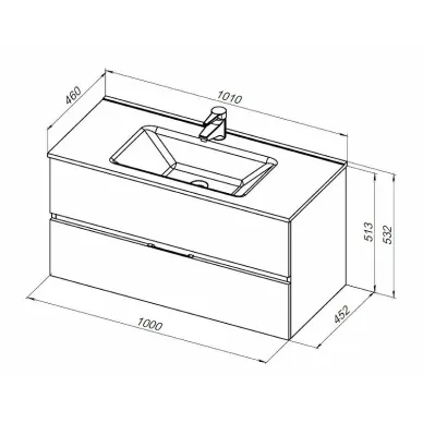 Тумба для ванной Aquanet Алвита New 277520 100 см, серая матовая 5