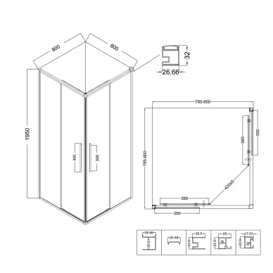 Душевой уголок Niagara Nova NG-4622-34 80х80х195 см 10