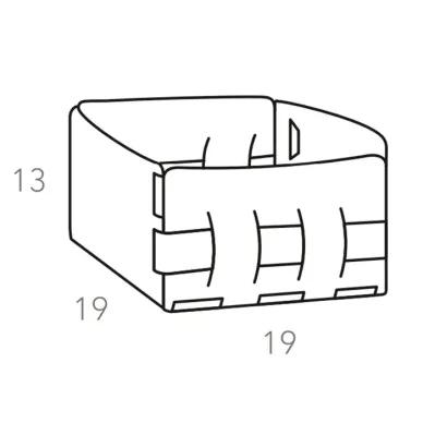 ADJ Корзинка Mini Bottega, 19x19xH13 см., цвет: серый/черный 1019.03.TS30 5