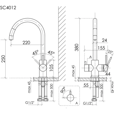 Смеситель для кухни Sancos Taper SC4012CH с функцией подключения фильтра, хром 3