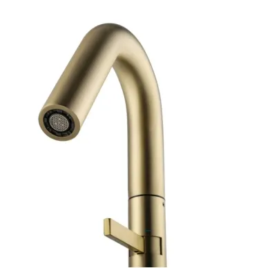 Смеситель для раковины Wonzon & Woghand WW-6068-BG высокий излив, брашированное золото 2