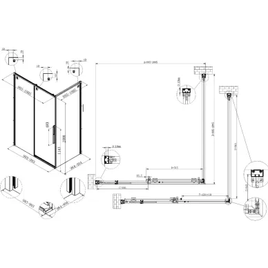 Душевой уголок Vincea Ultima VSR-7UL1010CL 100x100х200 см, профиль хром/стекло прозрачное 3