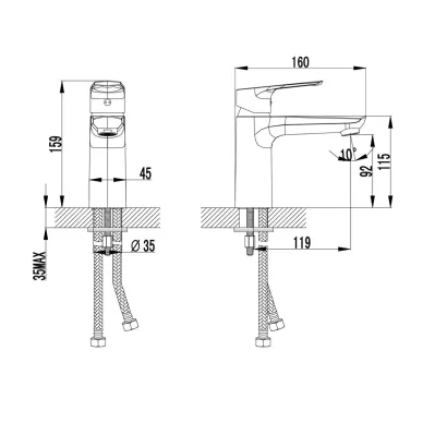 Смеситель для раковины Creavit Solo SO1500 хром 1